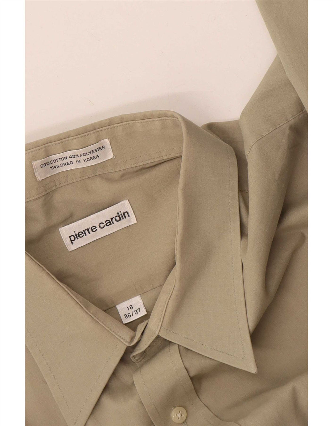 Pierre Cardin Herrenhemd Größe 18 2XL Beige Baumwolle