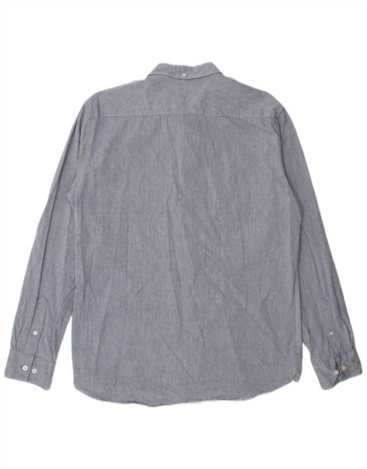 French Connection Herren-Hemd, groß, aus blauer Baumwolle