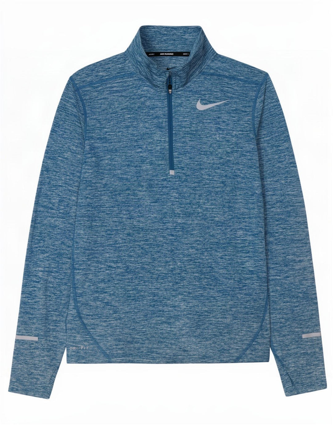 Nike Herren Dri Fit Pullover-Trainingsanzug mit Reißverschluss, Größe S, Blau meliert