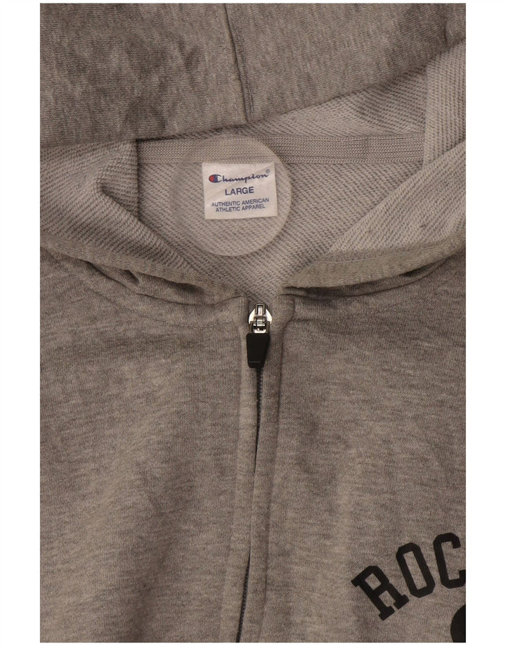CHAMPION Herren-Kapuzenpullover mit grafischem Reißverschluss, Größe L, Grau