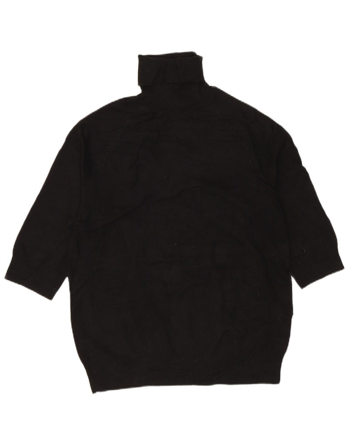 ZARA Damen-Pullover mit 3/4-Ärmeln und Rollkragen, Gr. 12, Mittelschwarz, Viskose