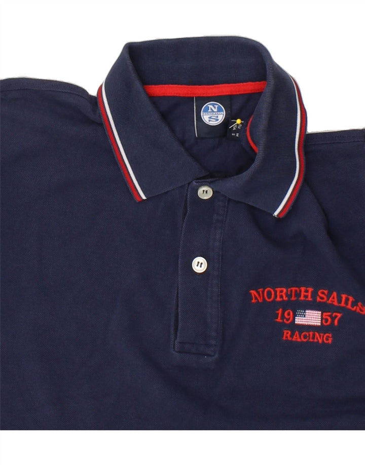 NORTH SAILS Mens Polo Shirt Medium Navy Blue Cotton Vintage North Sails and Second-Hand North Sails from Messina Hembry 