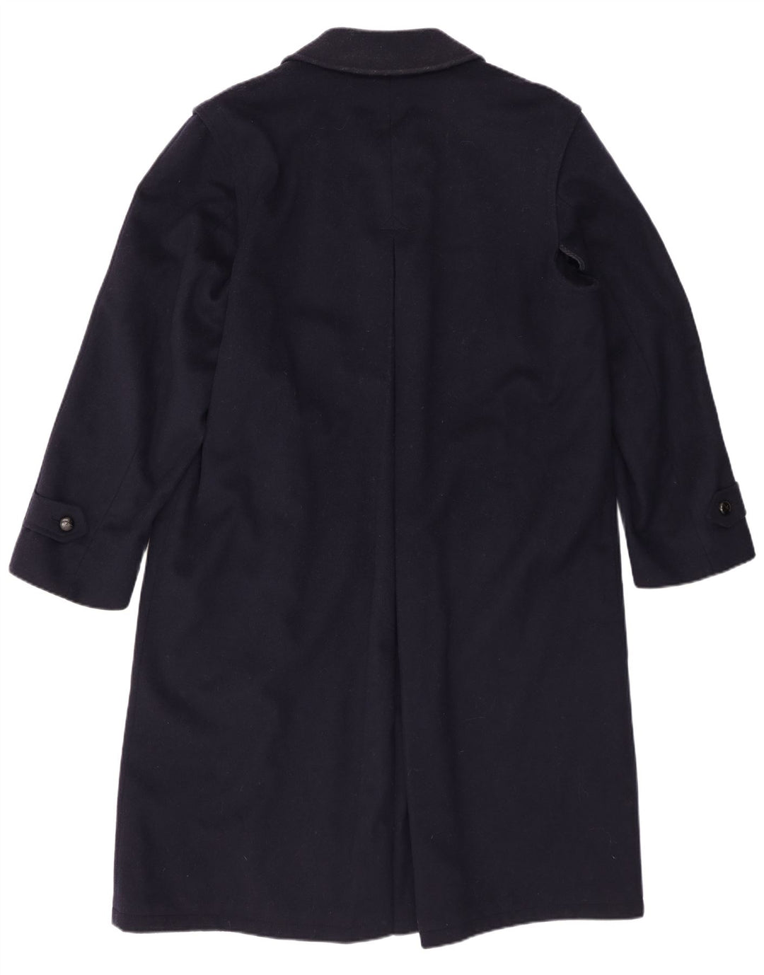 Vintage Herren Loose Fit Overcoat IT 46 Kleine marineblaue Wolle