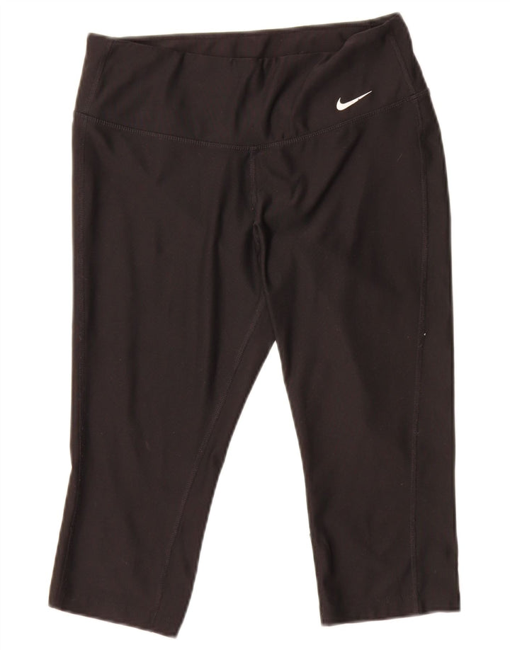 Nike Damen Capri-Leggings UK 10 Small Schwarz Polyester