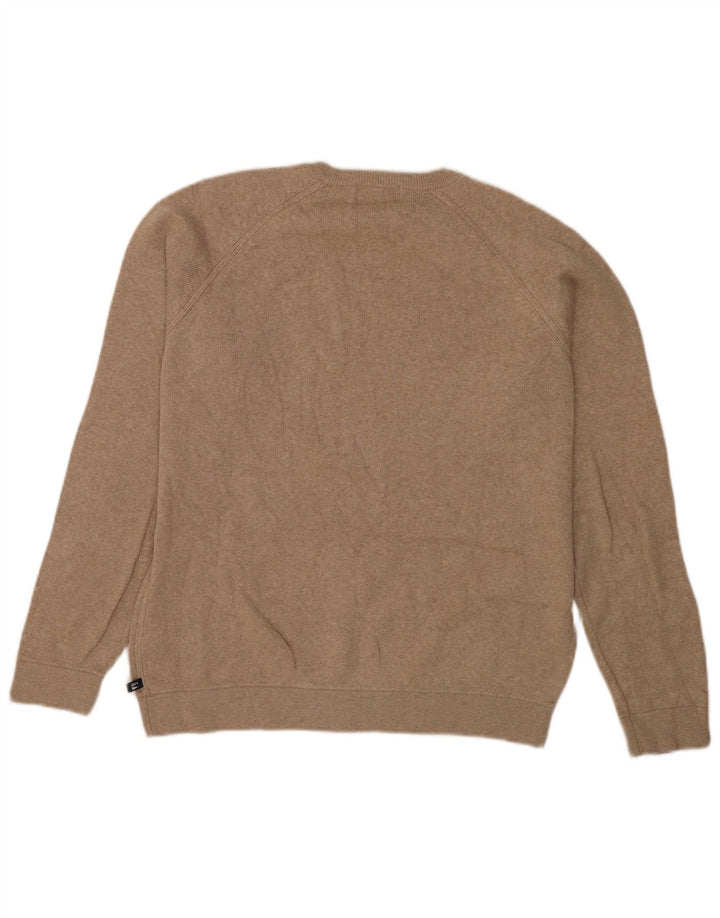 Marks & Spencer Herren Blauer Harbour-Pullover mit Rundhalsausschnitt Mittelbeige