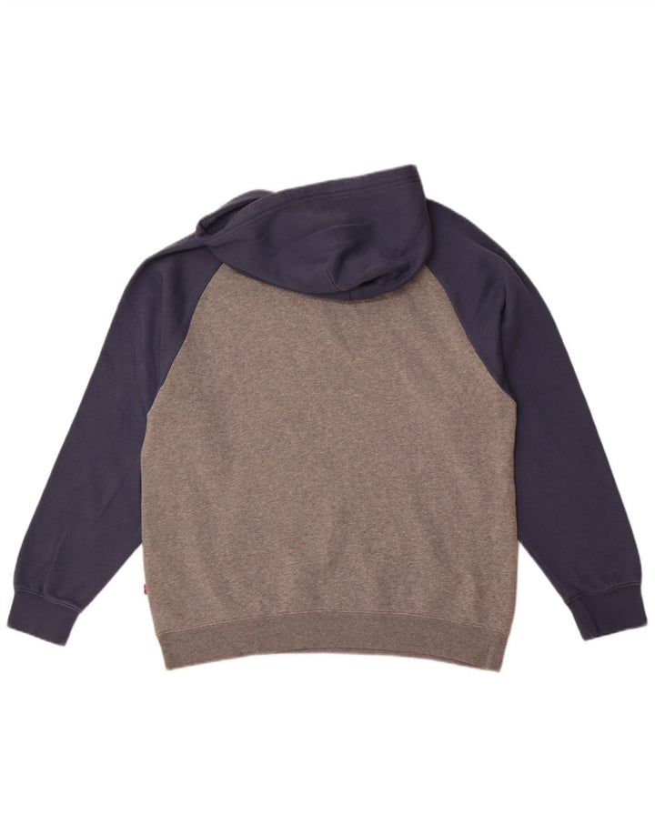 Levi's Herren-Kapuzenpullover mit grafischem Relaxed-Fit, mittelgrau, Farbblock