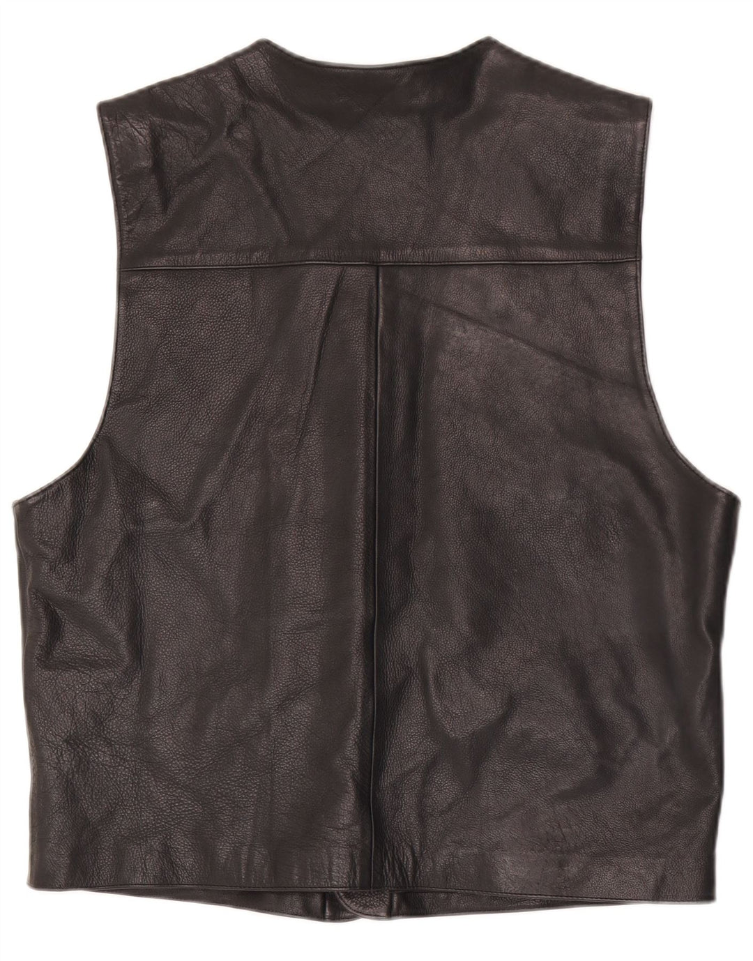 Vintage Herren Lederweste IT 52 Großes schwarzes Leder