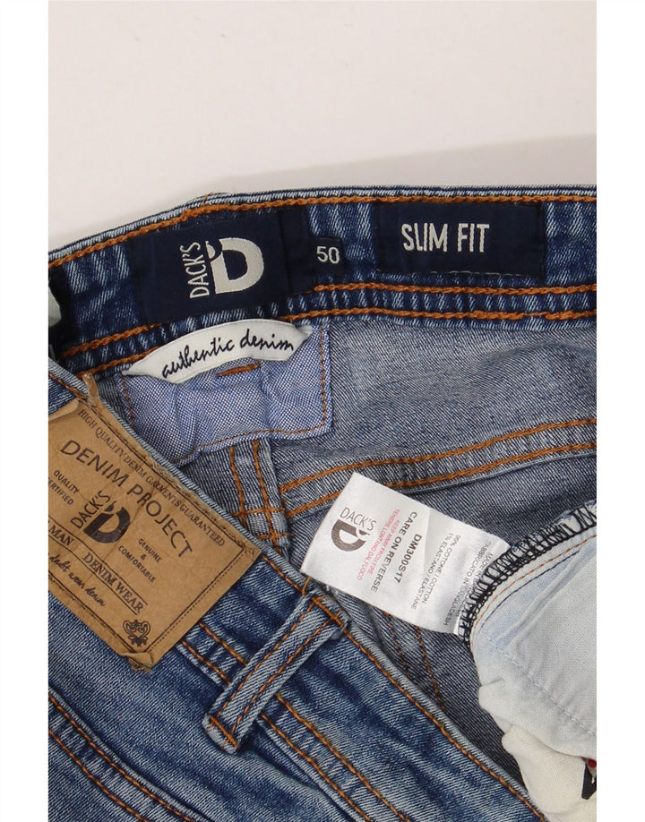 DACK'S Herren Slim Jeans IT 50 Large W34 L31 Blaue Baumwolle