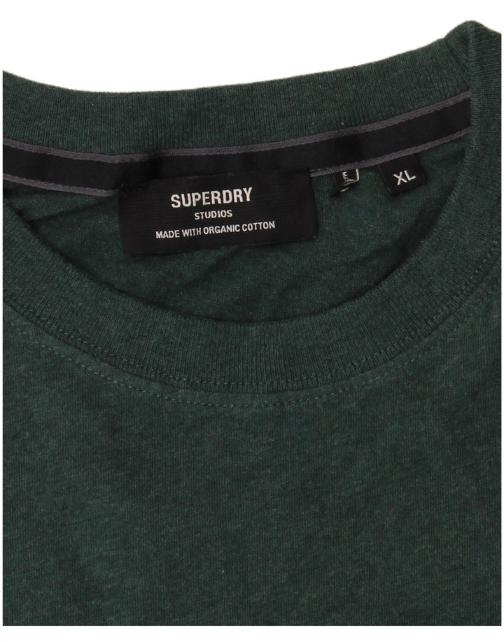 Superdry Herren T-Shirt Top XL aus grüner Baumwolle