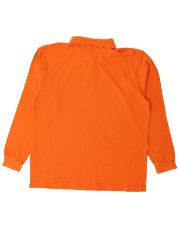 Kappa Herren Langarm-Poloshirt XL Orange Baumwolle