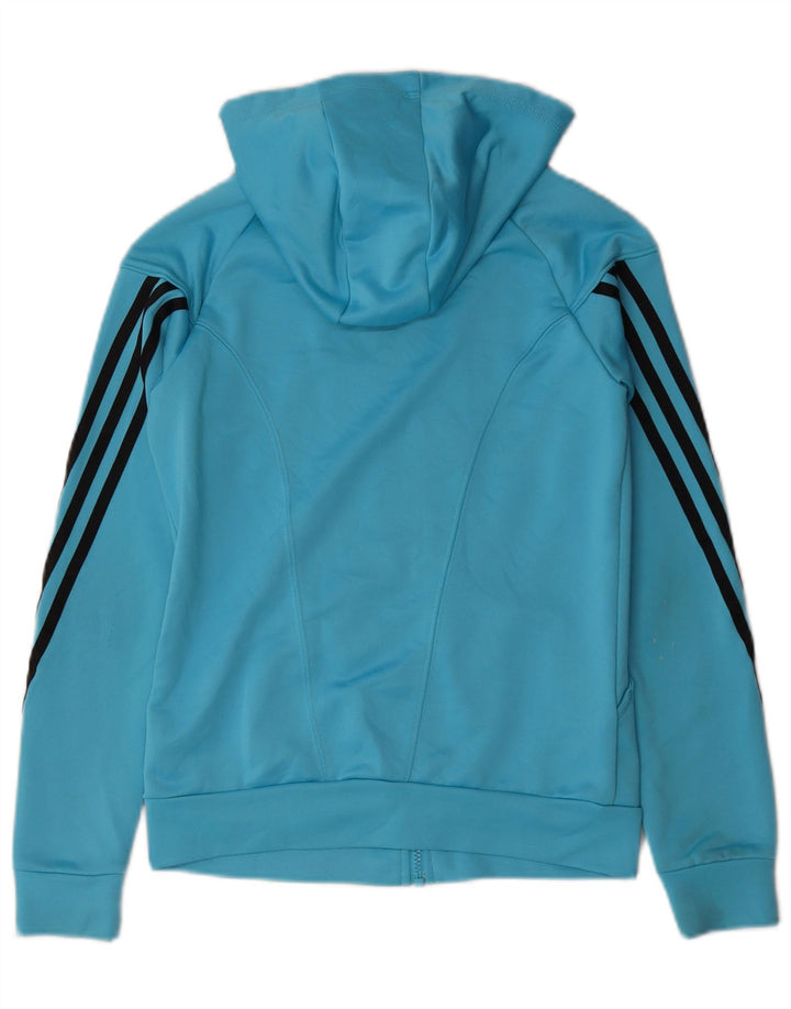 Adidas Damen Zip Hoodie Pullover UK 6 XS Blau Polyester