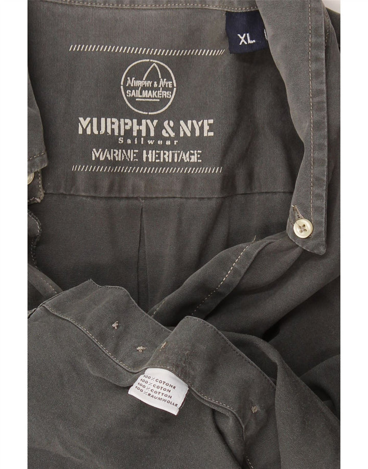 MURPHY & NYE Herren Marine Heritage Hemd XL Grau Baumwolle