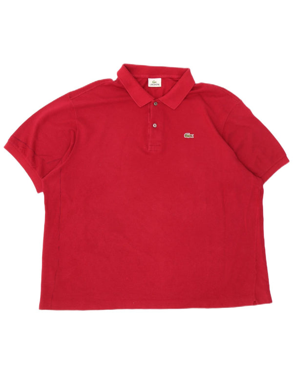 Lacoste Herren-Poloshirt, Größe 8 3XL, burgunderrote Baumwolle