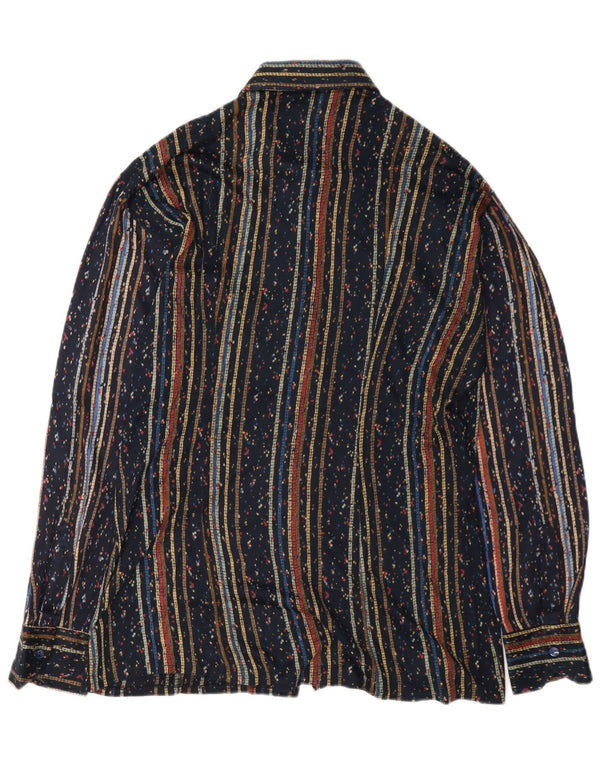 Vintage Herrenhemd Medium Marineblau gestreift