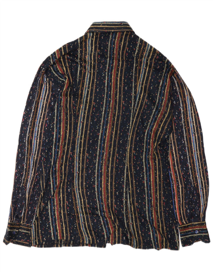 Vintage Herrenhemd Medium Marineblau gestreift