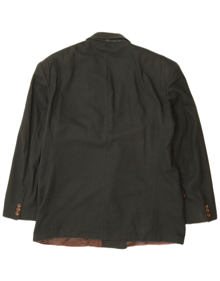 St Michael Herren Zweireiher Blazer Jacke UK 42 XL Grüne Schurwolle