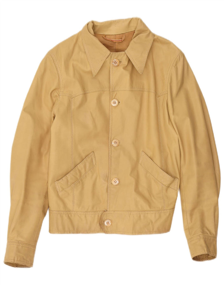 Vintage Damen Bomberjacke UK 10 Small Beige