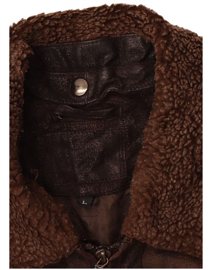 Vintage Herren Lederjacke UK 40 Großer brauner Lederklassiker