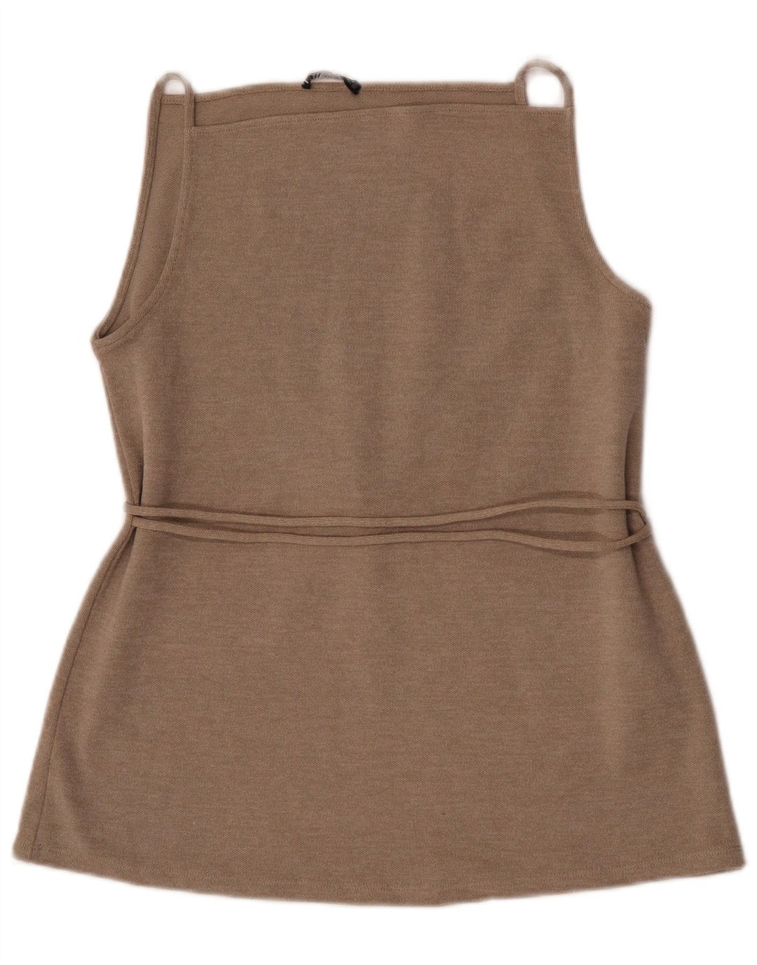Zara Damen Weste Top UK 12 Mittelbeige Baumwolle