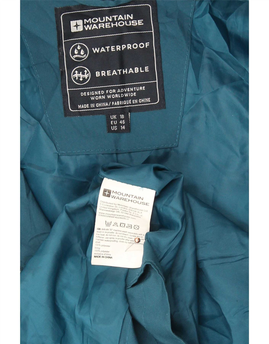 Mountain Warehouse Übergroße Parka-Jacke mit Kapuze für Damen, UK 18, XL, Blau