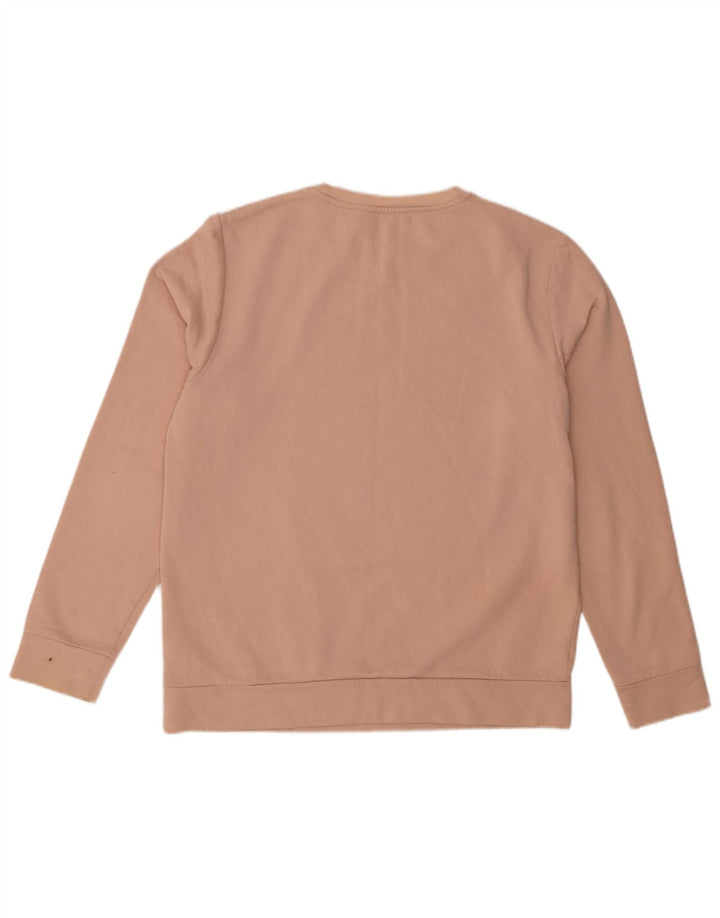 Cos Damen-Sweatshirt-Pullover UK 14 Mittelrosa Colourblock-Baumwolle