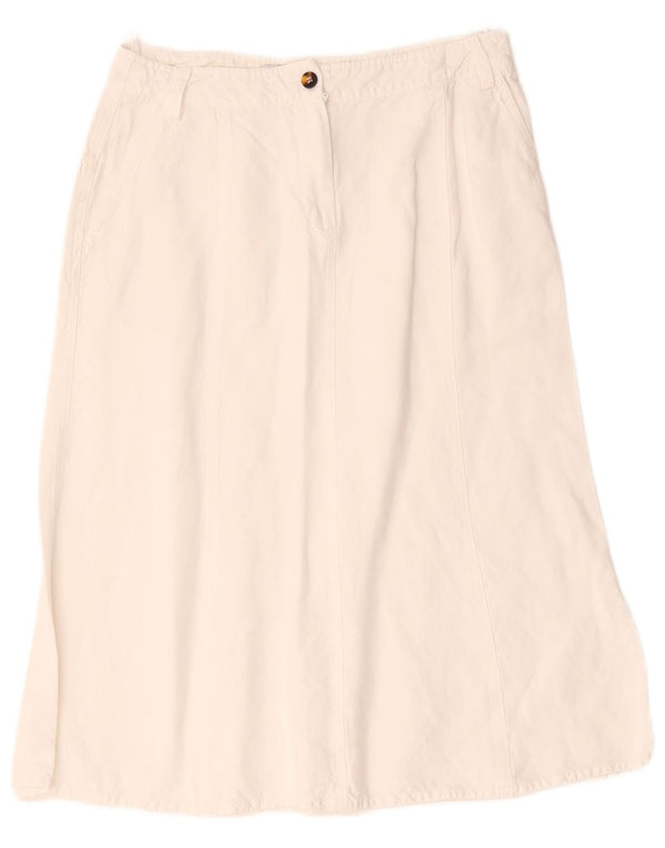 Marella Damen A-Linienrock UK 10 Small W28 Weißes Leinen