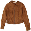 Zara Damen Crop Military Bomberjacke UK 10 Small Beige Polyester