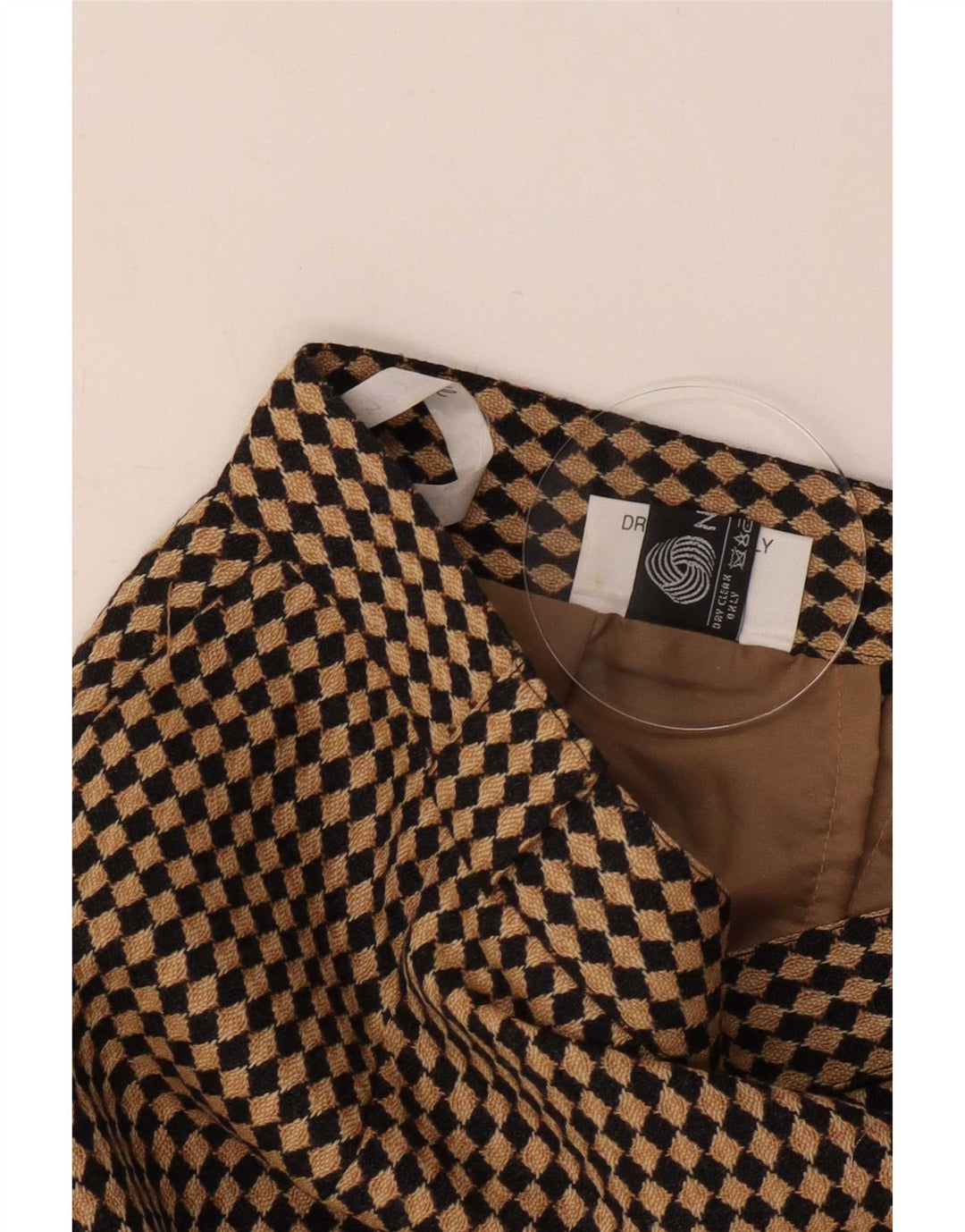 Michael H Damen Bleistiftrock UK 12 Medium W26 Beige Argyle/Diamond Wool