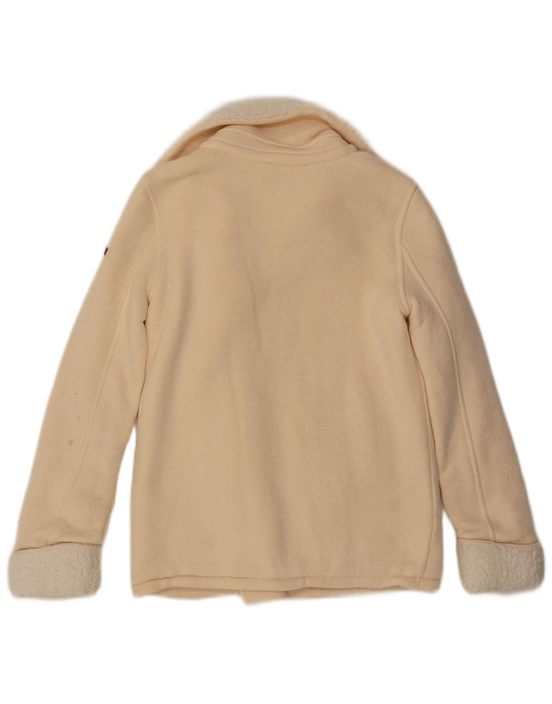 ROXY Sherpa-Trainingsanzugoberteil für Damen, UK-Gr. 10, Größe S, cremefarbene Baumwolle
