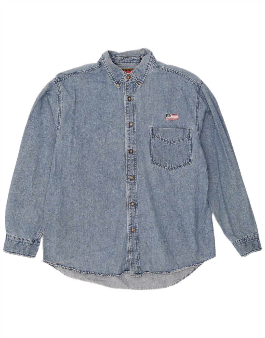 Wrangler Herren-Jeanshemd, große blaue Baumwolle