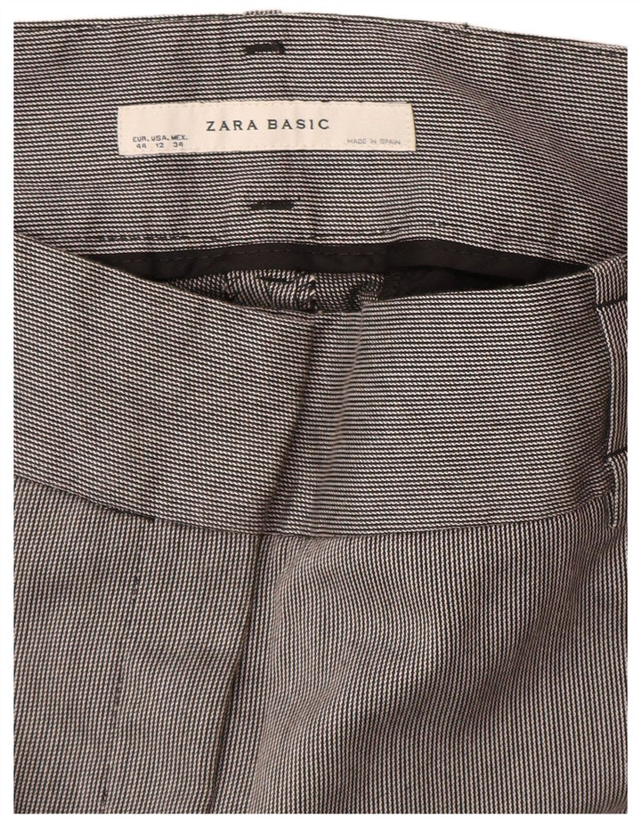 Gerade Chino-Hose für Damen von ZARA, EU 44, XL, W34, L35, grauer Nadelstreifen