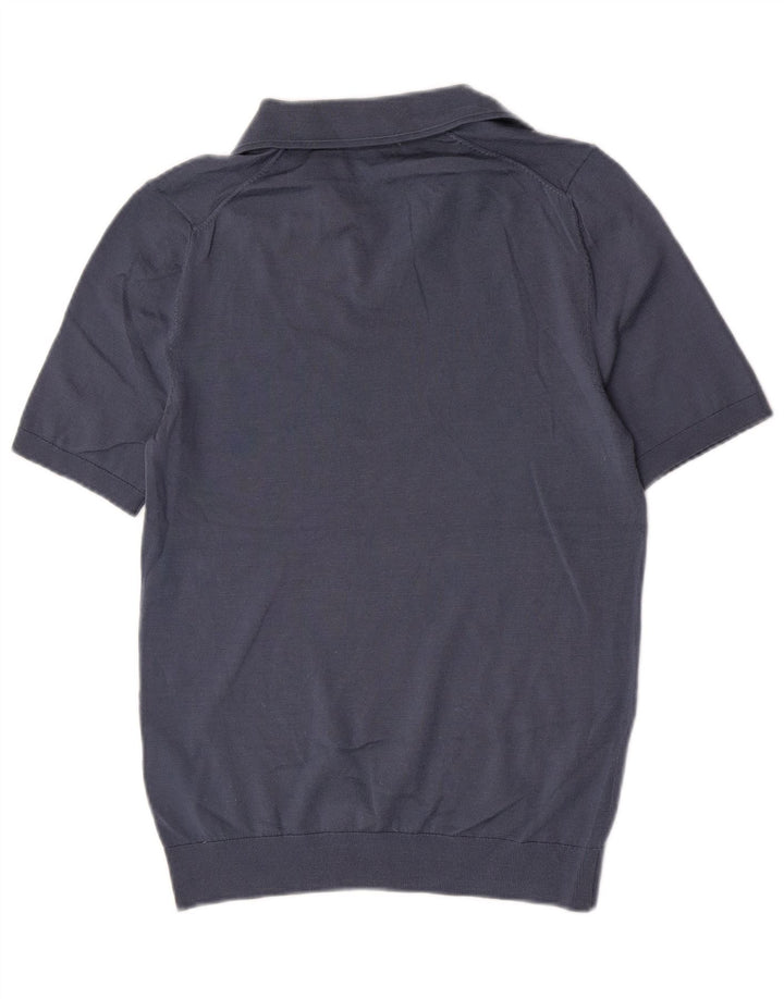 Reiss Herren-Poloshirt, kleine blaue Wolle