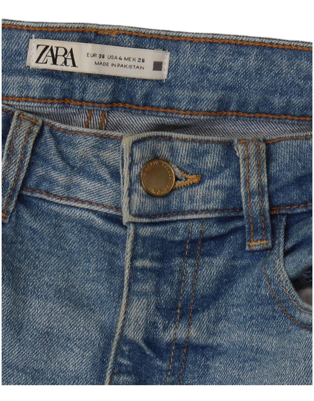 Zara Damen Schlagjeans EU 36 XS W26 L30 Blau