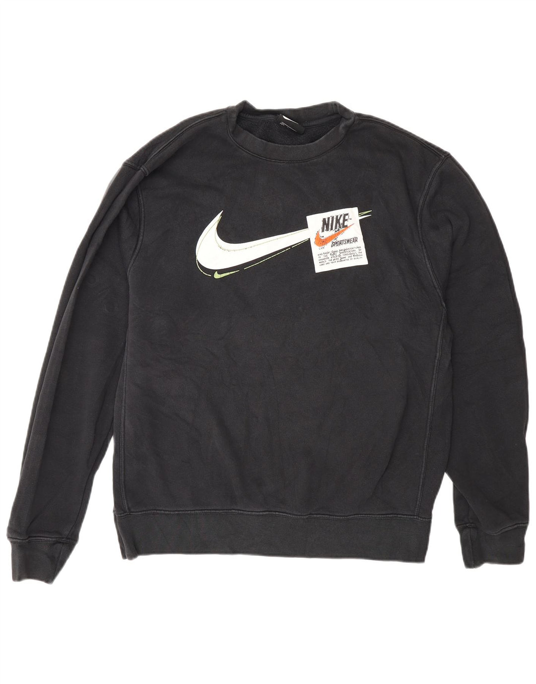 Nike Herren-Sweatshirt mit Grafik, mittelschwarz, Baumwolle