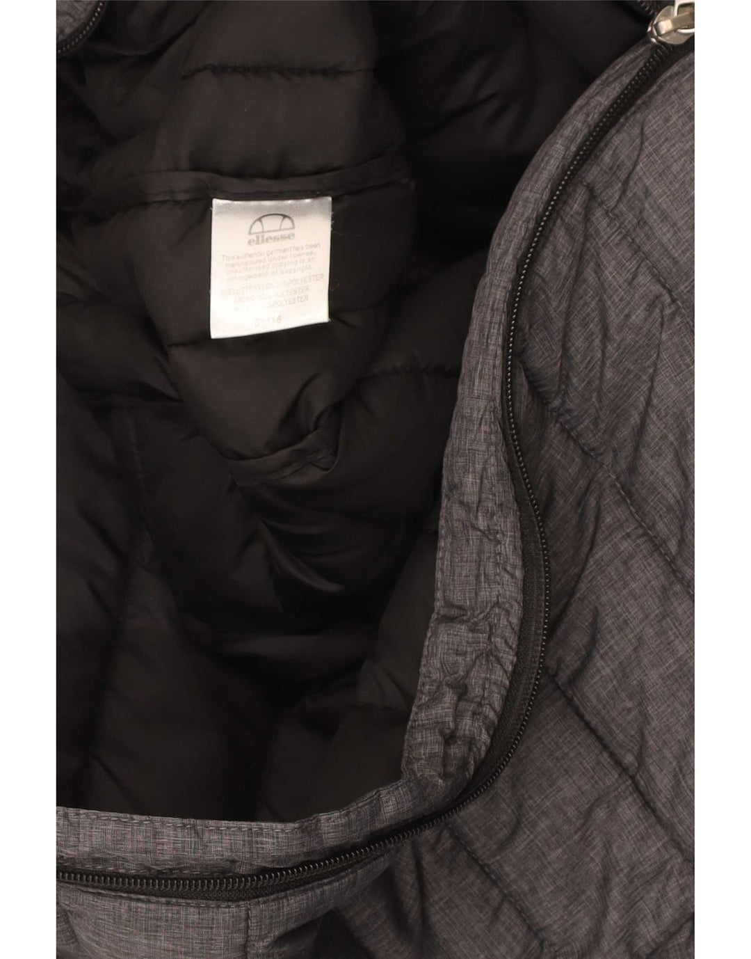 Ellesse Herren-Jacke mit Kapuze, gepolstert, UK 34, XS, graues Nylon