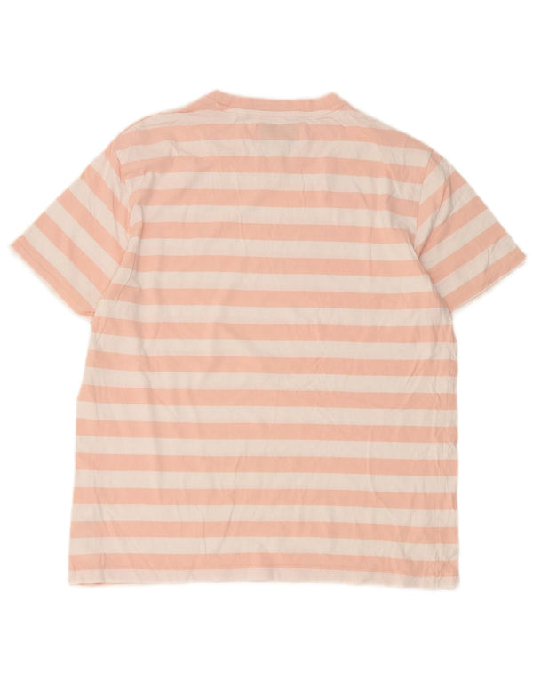 Penguin Herren-T-Shirt aus Baumwolle, groß, rosa gestreift