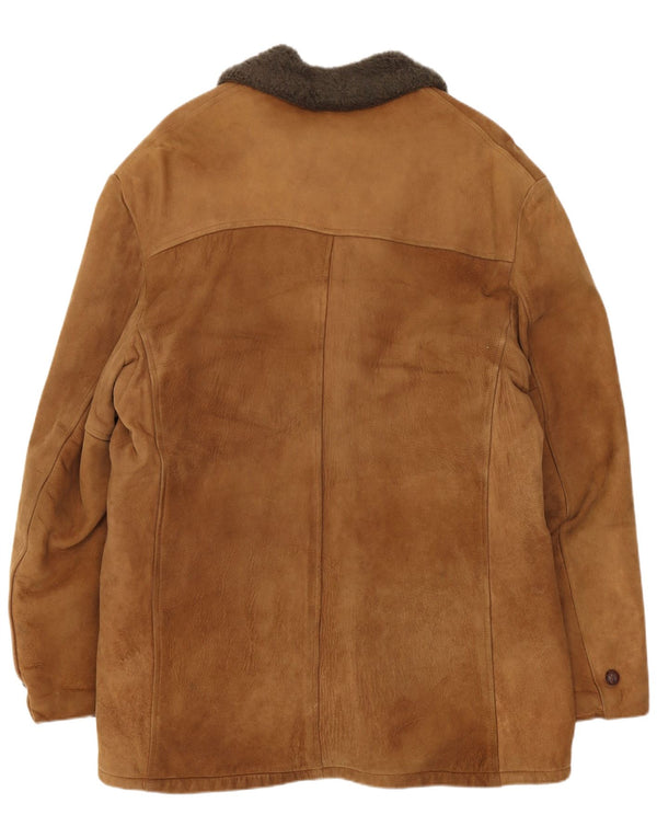 Vintage Herren Shearling Jacke UK 38 Mittelbraun