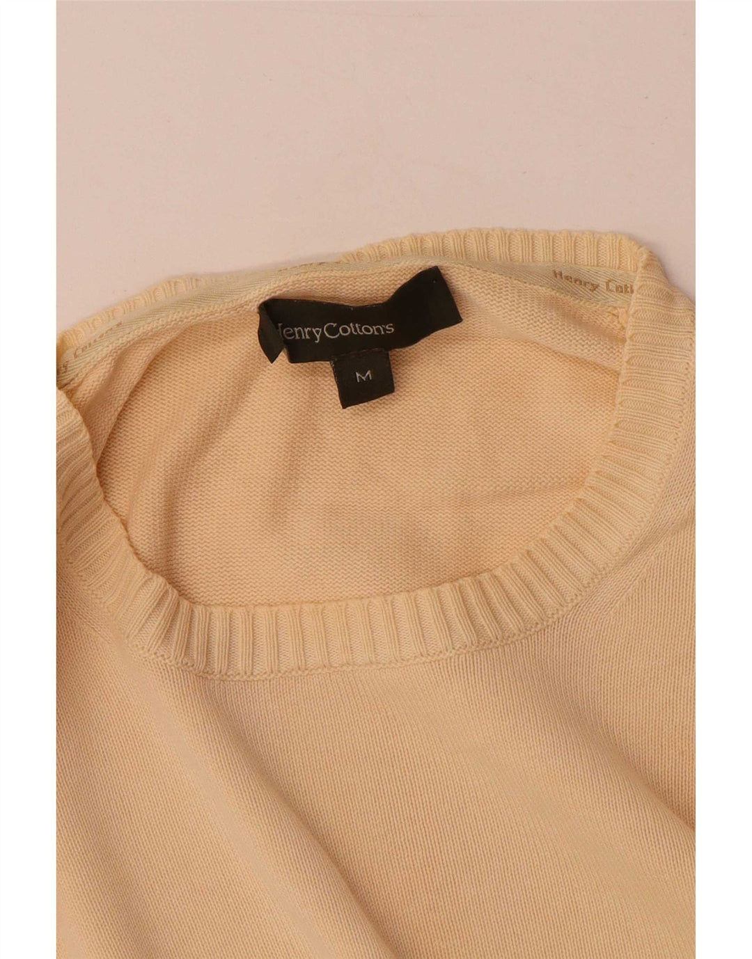 Henry Cottons Herren-Pullover mit Rundhalsausschnitt, mittelbeige Baumwolle