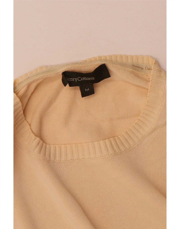 Henry Cottons Herren-Pullover mit Rundhalsausschnitt, mittelbeige Baumwolle