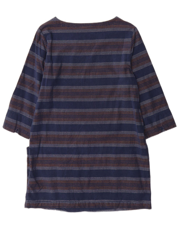 Seasalt Damen-Tunikakleid mit 3/4-Ärmeln, UK-Größe 12, mittelmarineblau, gestreift, Baumwolle