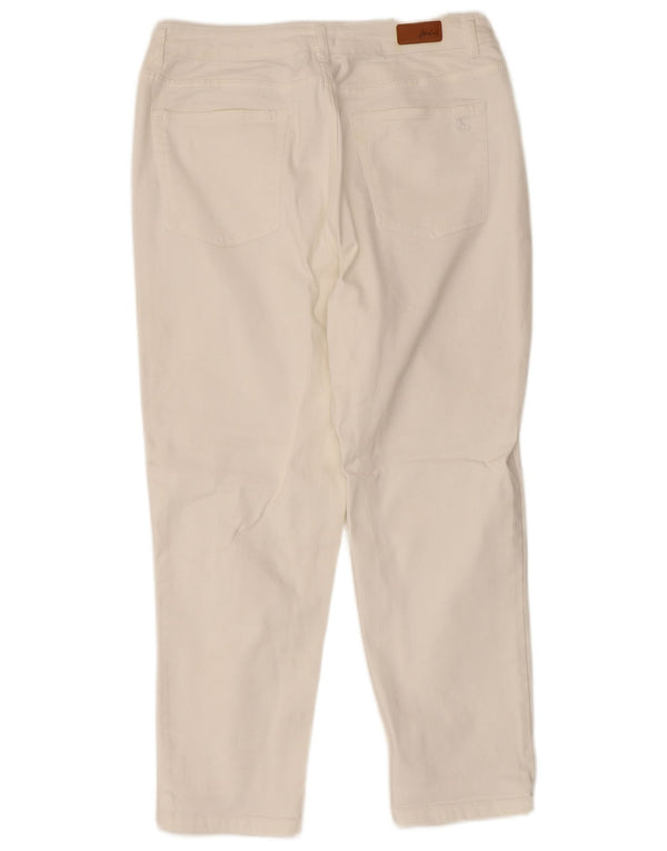 Joules gerade Damen-Freizeithose, UK 46, Größe L, W34, L25, weiße Baumwolle