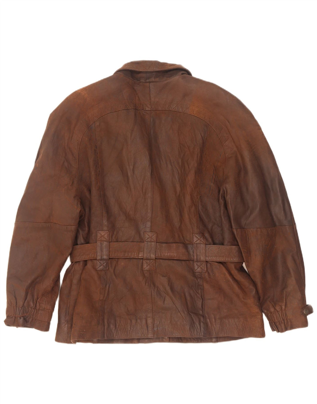 Vintage Damen Leder Bikerjacke IT 42 Mittelbraun