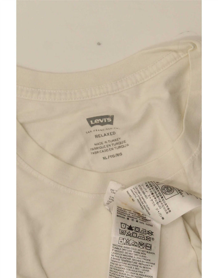 Levi's Herren Relaxed Graphic T-Shirt Top XL aus weißer Baumwolle