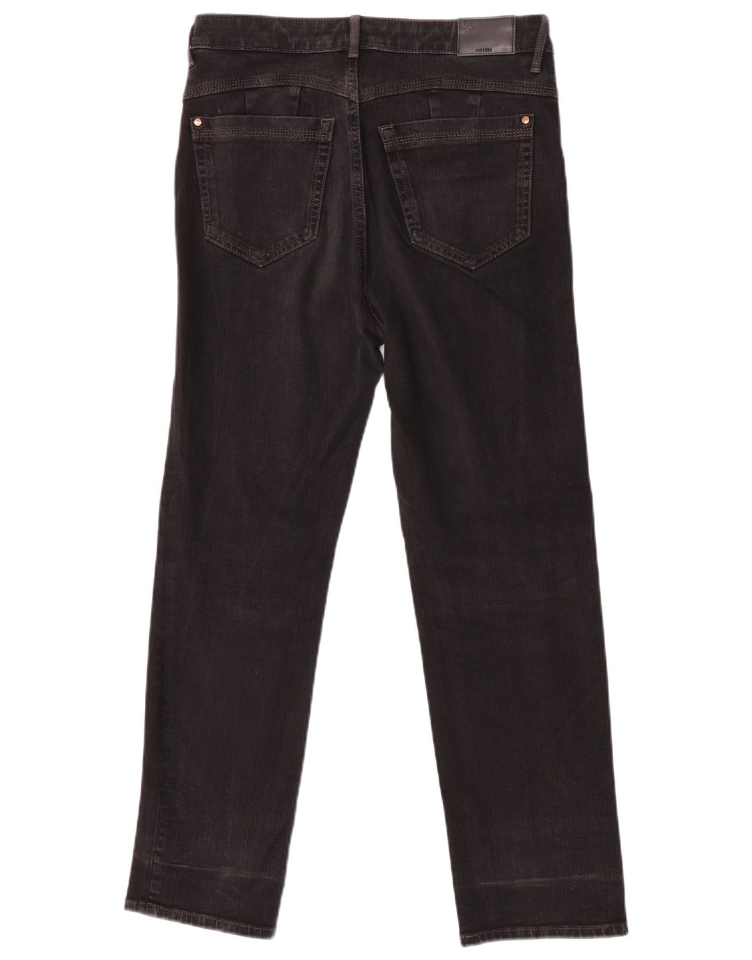 Marks & Spencer Damen Straight Jeans UK 12 Medium W32 L27 Schwarze Baumwolle