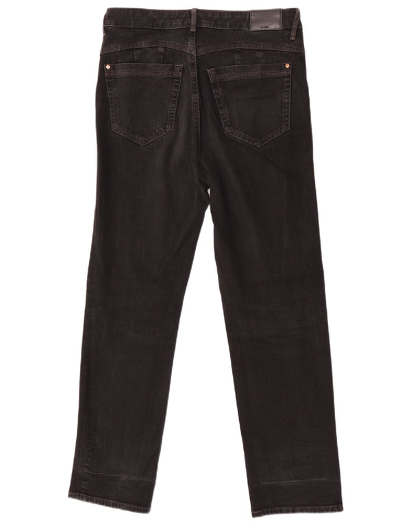 Marks & Spencer Damen Straight Jeans UK 12 Medium W32 L27 Schwarze Baumwolle