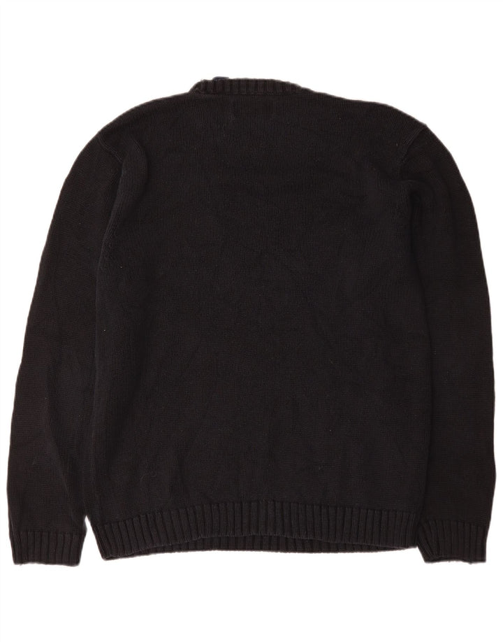 Chaps Herren-Pullover mit Rundhalsausschnitt, mittelschwarz, Baumwolle