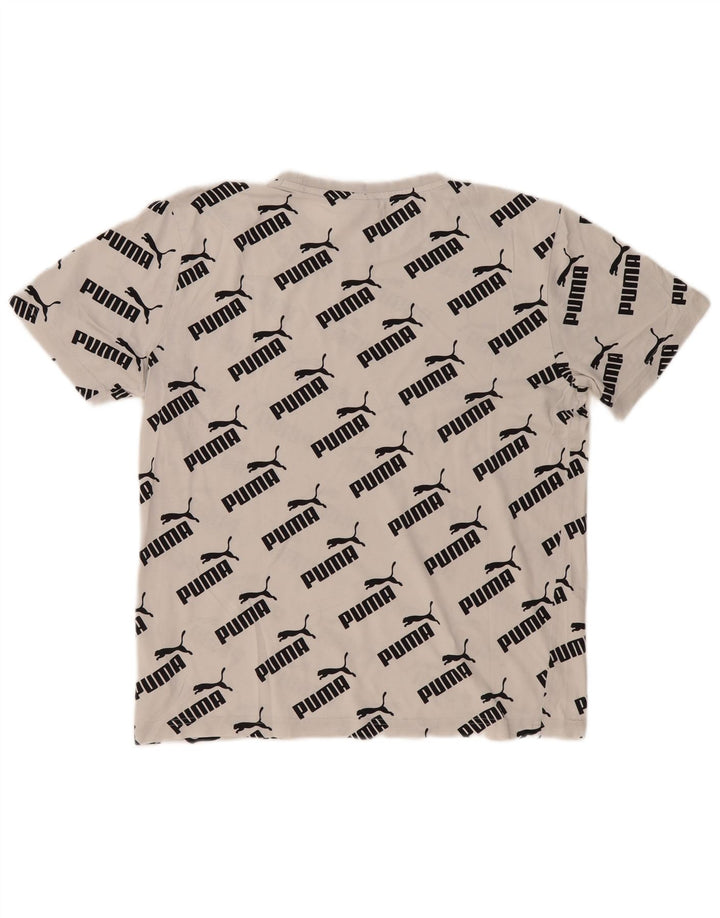 Puma Herren-T-Shirt mit Grafik, Größe S, weiße Baumwolle