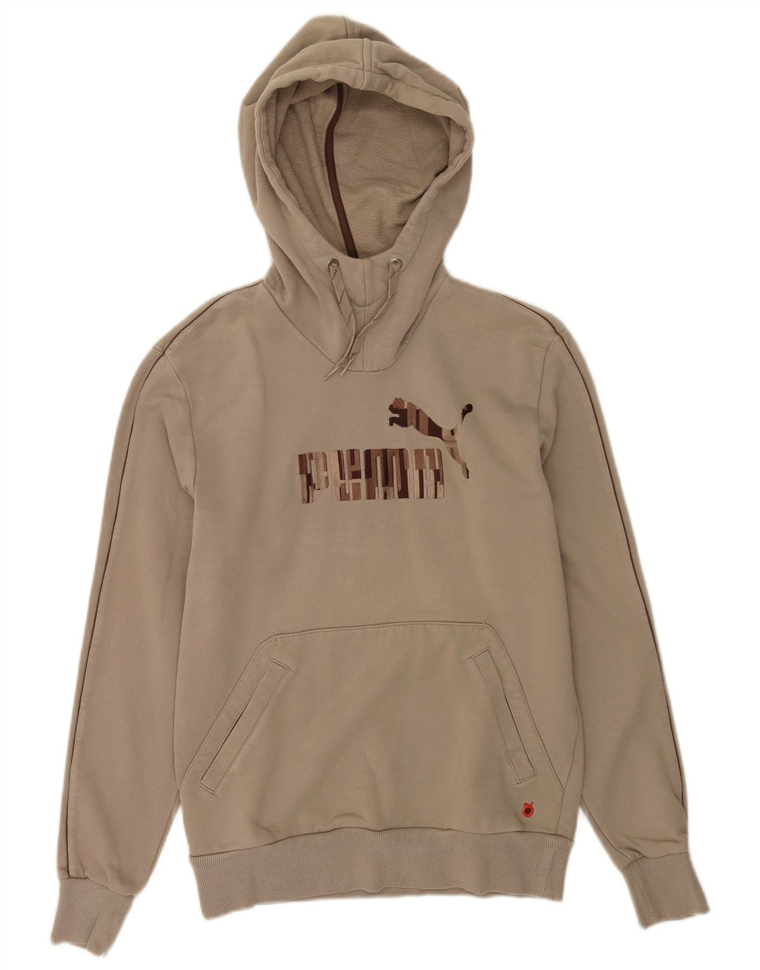 Puma Herren Graphic Hoodie Pullover Small Beige Baumwolle