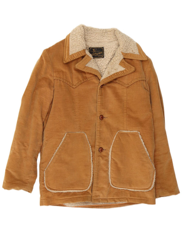 Vintage Mens Sherpa Jacket UK 40 Large Brown Colourblock
