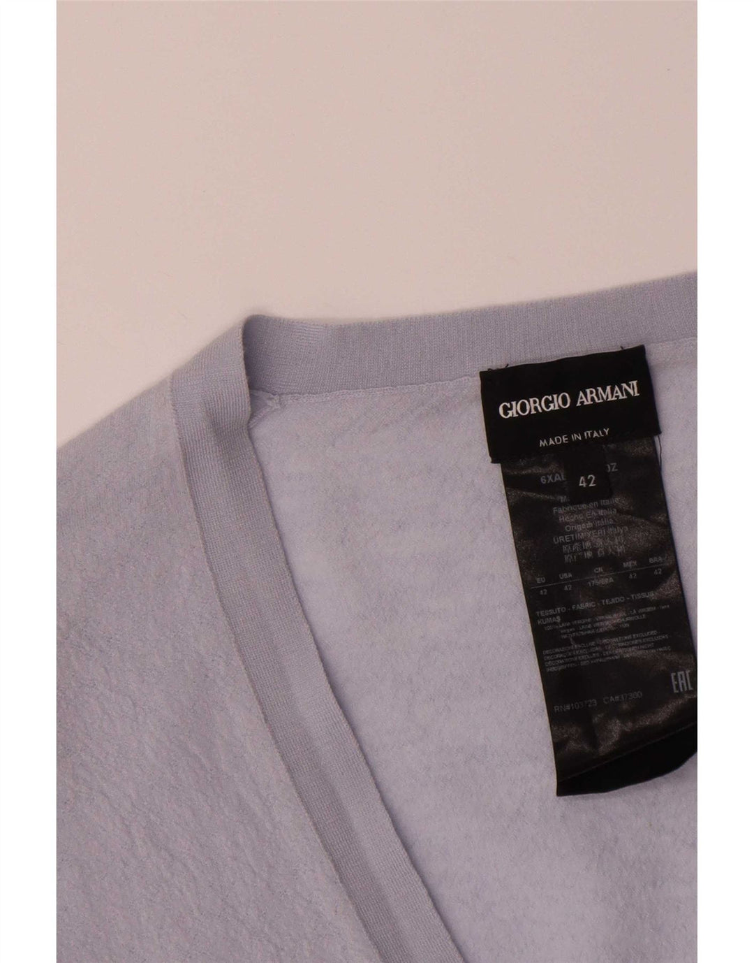 Giorgio Armani Damen Crop Cardigan Pullover IT 42 Mittellila Wolle